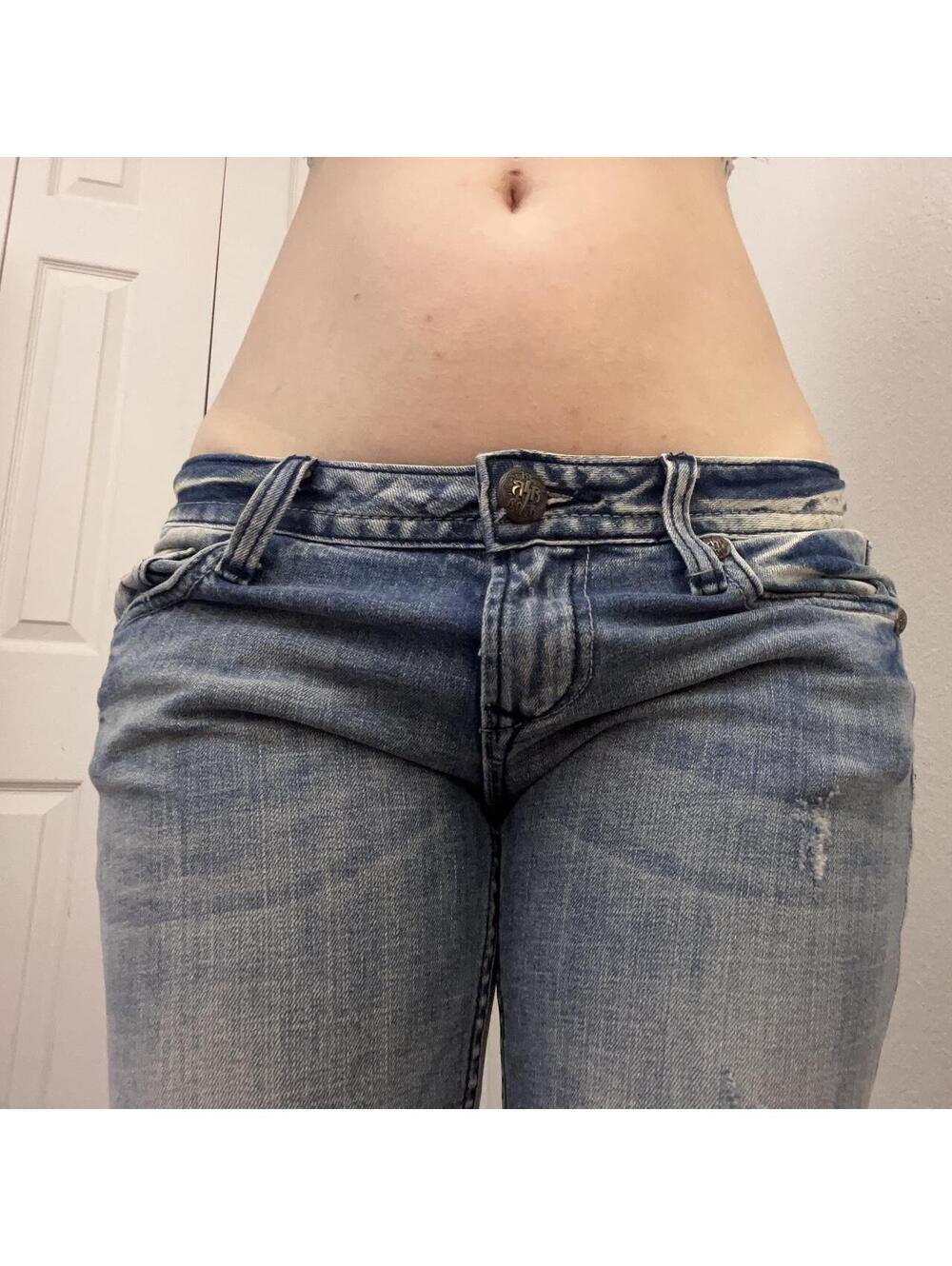 extreme lowrise flared jeans